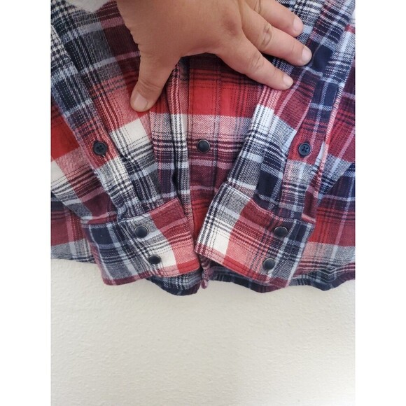 Lucky Brand Shirt Mens M Pearl Snap Saturday Stretch Flannel Western Plaid Bloke - Picture 9 of 16